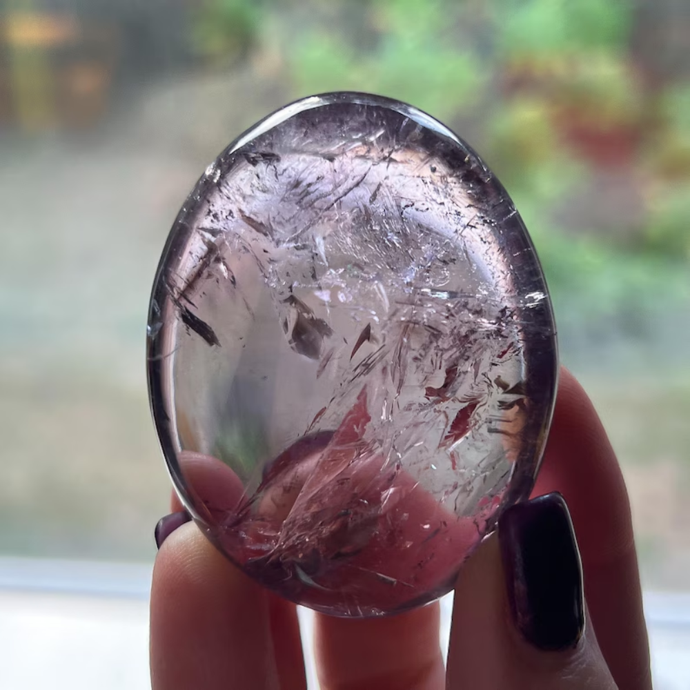 2 Amethyst Palm Stones - Image 1
